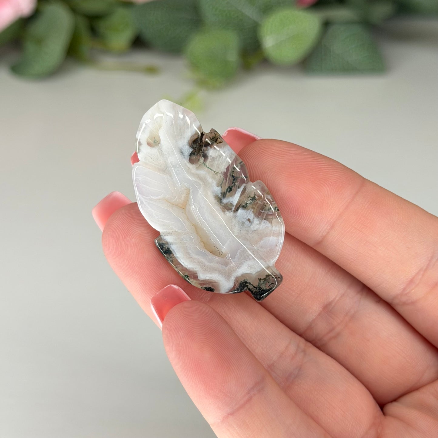 Moss Agate Feather