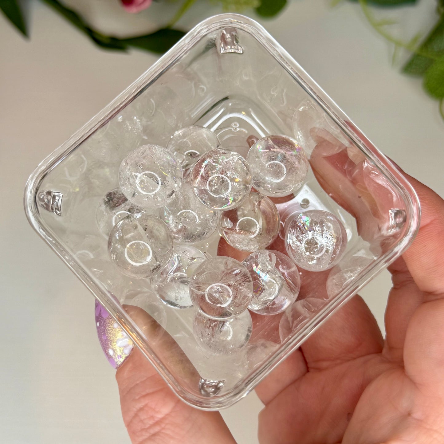 Rainbow Clear Quartz Mini Spheres