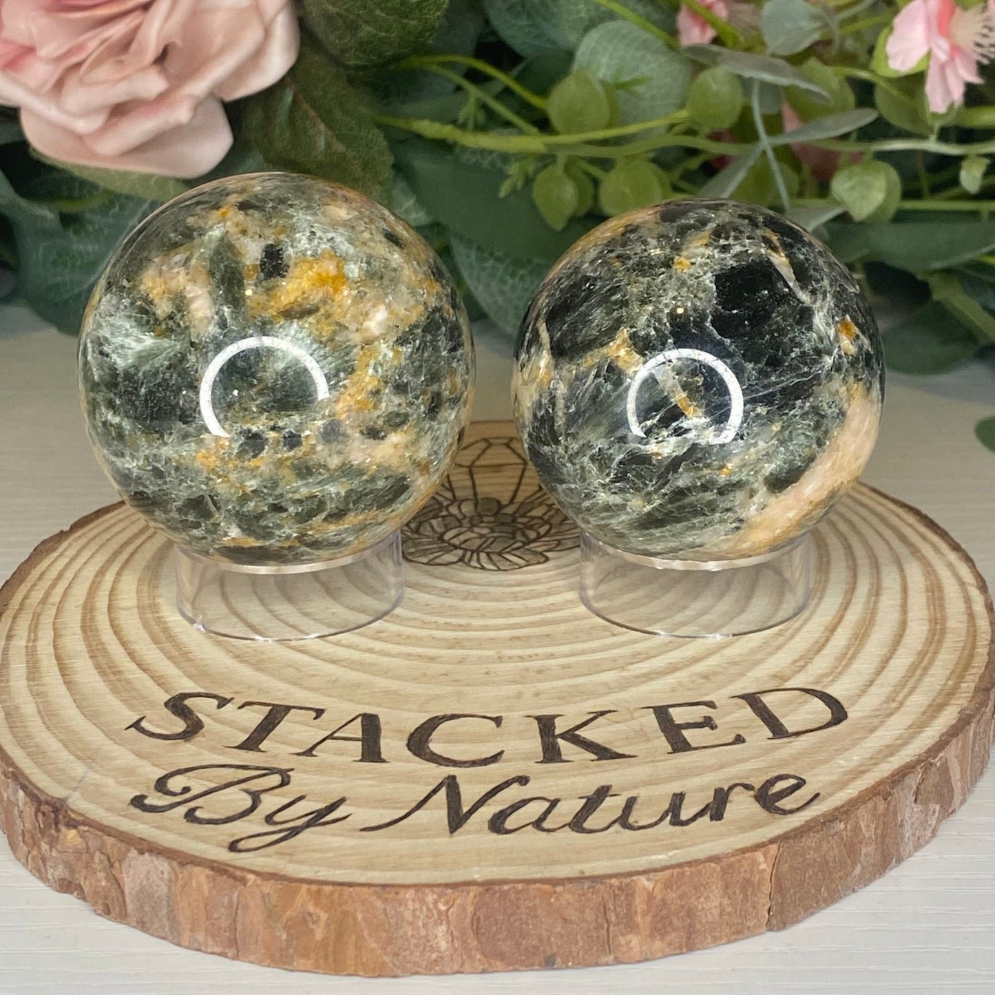 Seraphinite and Sunstone Sphere