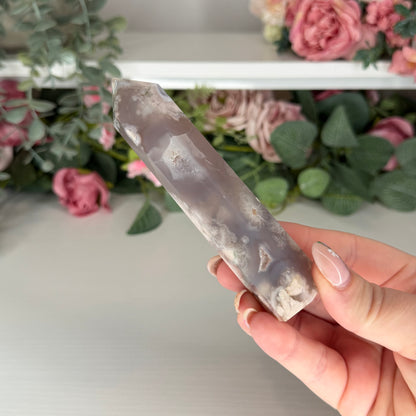 Black Flower Agate Towers