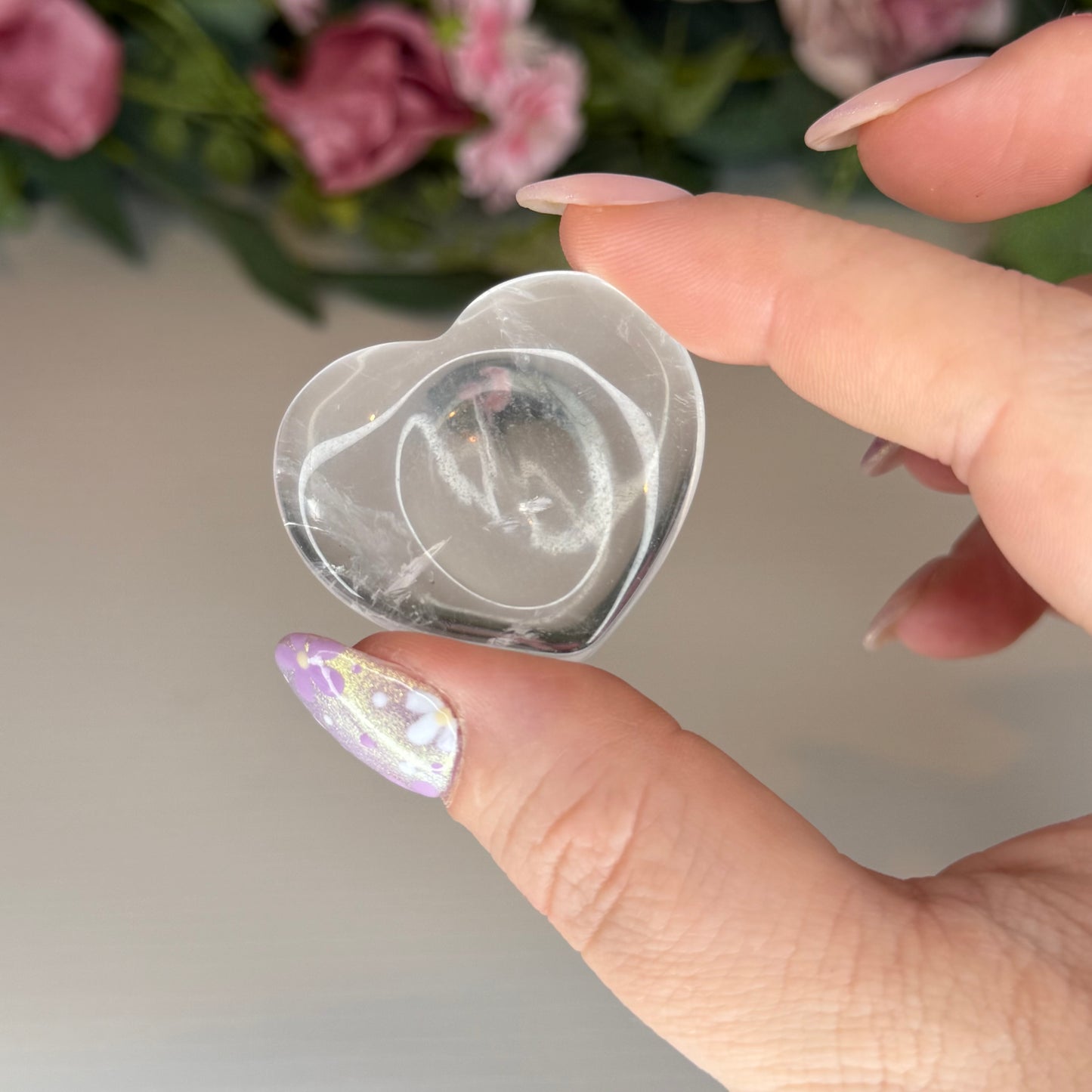 Clear Quartz Heart Shaped Worry Stones (Intuitively Chosen)