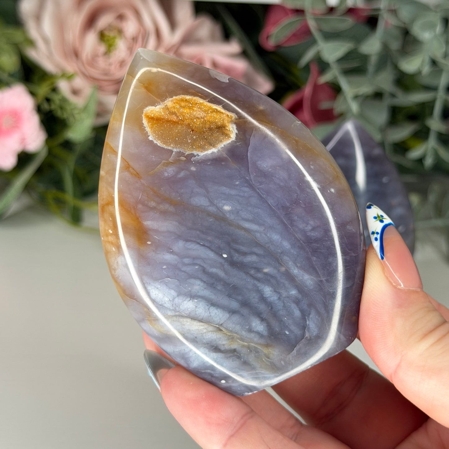 Purple Chalcedony Teardrop