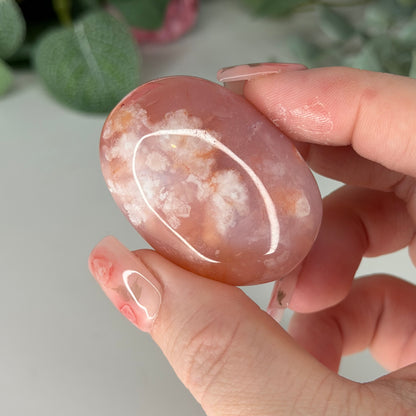 Carnelian Flower Agate Palmstone