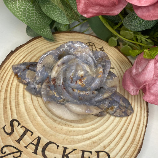 Blue Flower Agate Rose