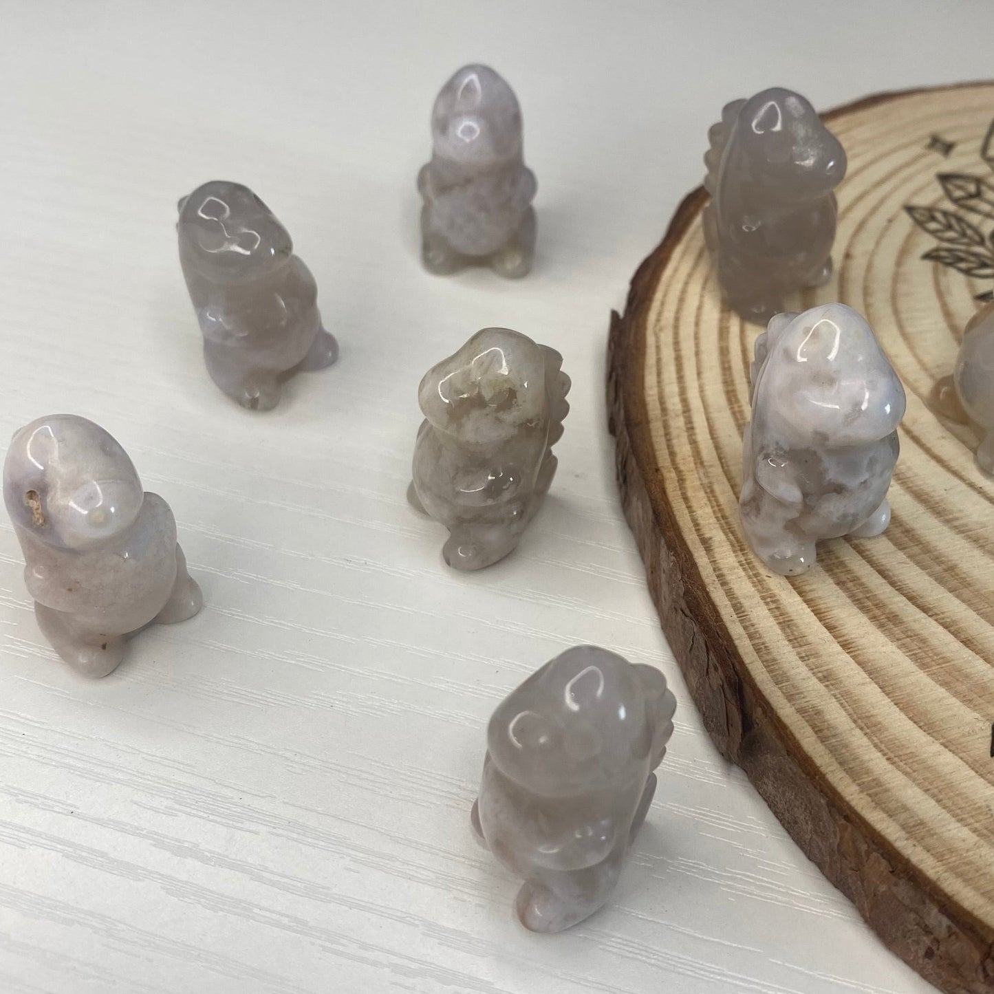 Flower Agate Chubby Dino (Intuitively Chosen)