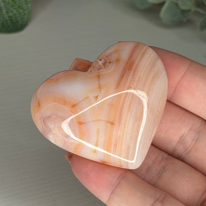 Carnelian Flower Agate Heart