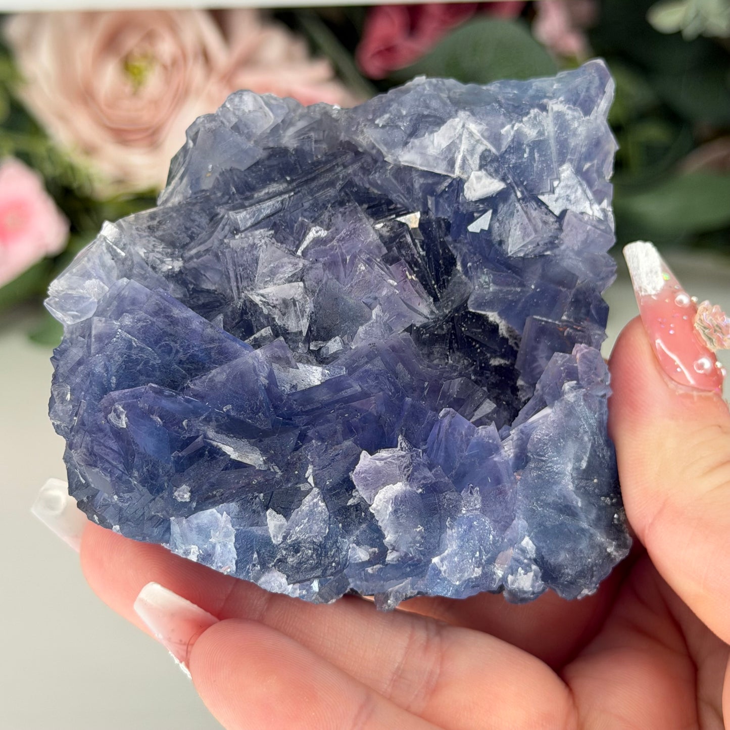 Blue Fluorite Specimen Stand Included