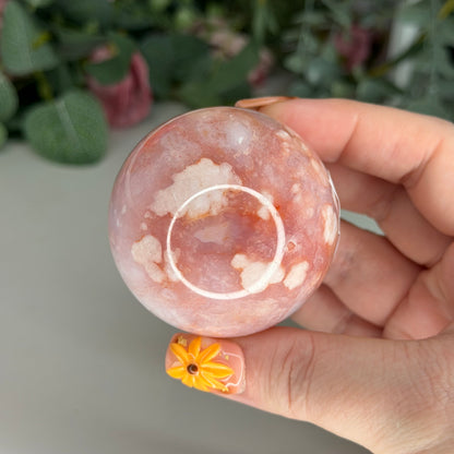 Carnelian Flower Agate Sphere E