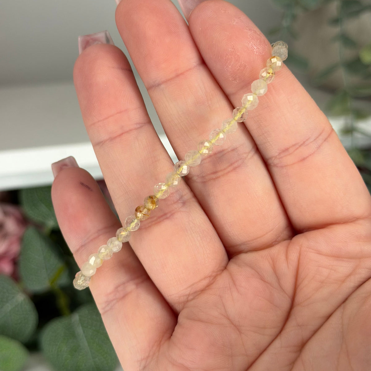 Golden Rutile Quartz Faceted Bracelet (4mm)
