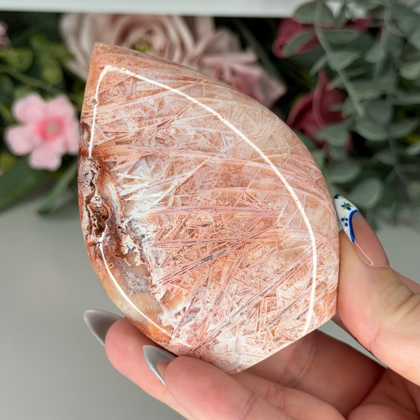 Pink Stick Agate Teardrop