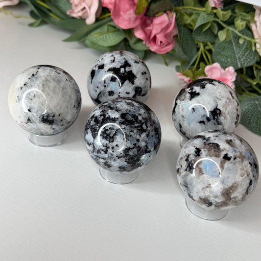 Rainbow Moonstone Spheres