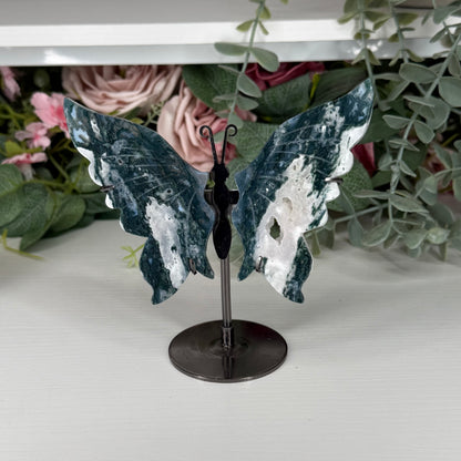 Moss Agate Butterfly Wings