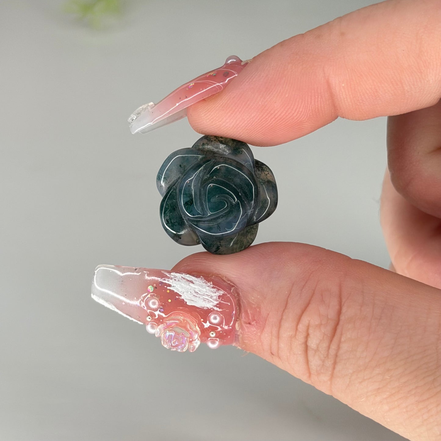 Moss Agate Mini Rose