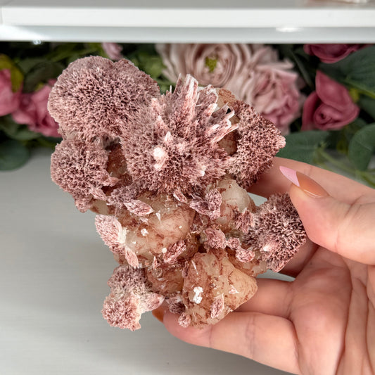 Pink Mordenite On Stilbite