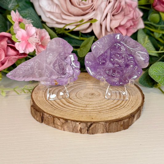 Amethyst Rose Carvings