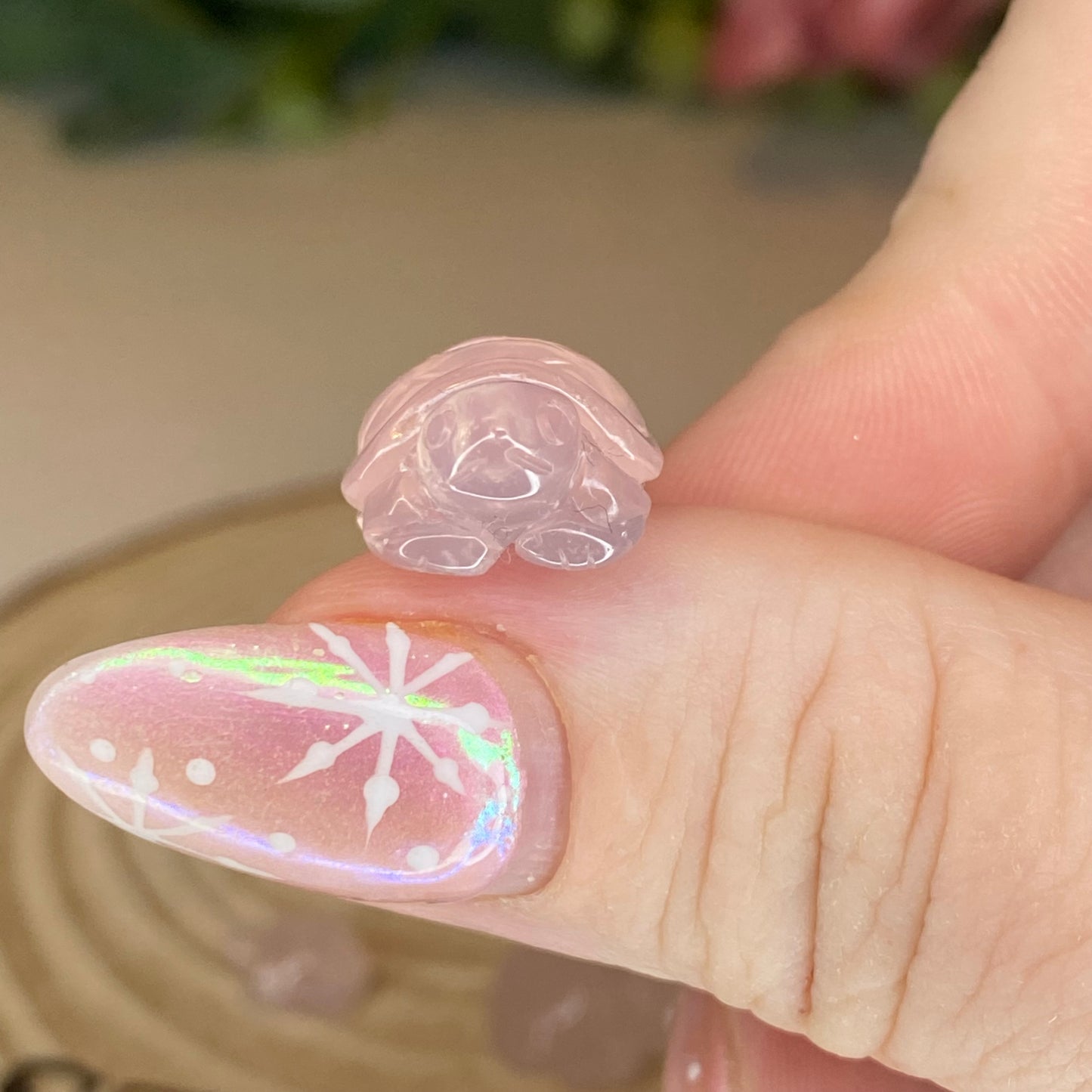 High Quality Mini Rose Quartz Tortoise (Intuitively Chosen)