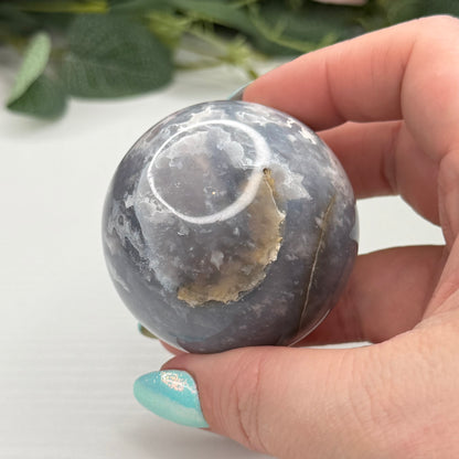 Blue Plume Agate Spheres