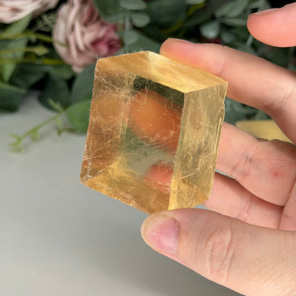 Optical Honey Calcite Freeform