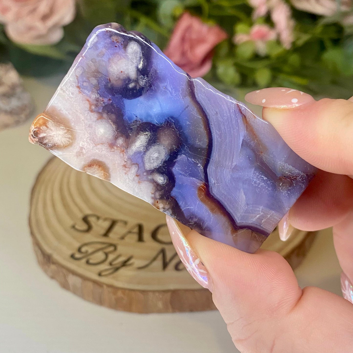 Blue Flower Agate Freeforms