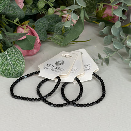 Black Agate Bracelet (4mm)