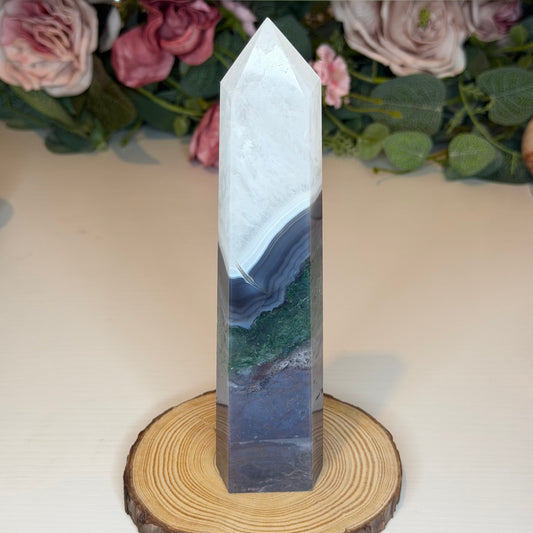 Moss Agate Statement Tower