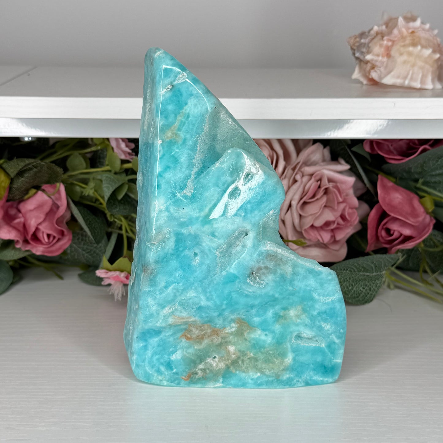 Blue Aragonite Half Polished Freeform
