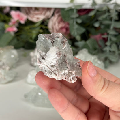 Green Apophyllite With Pink Chalcedony