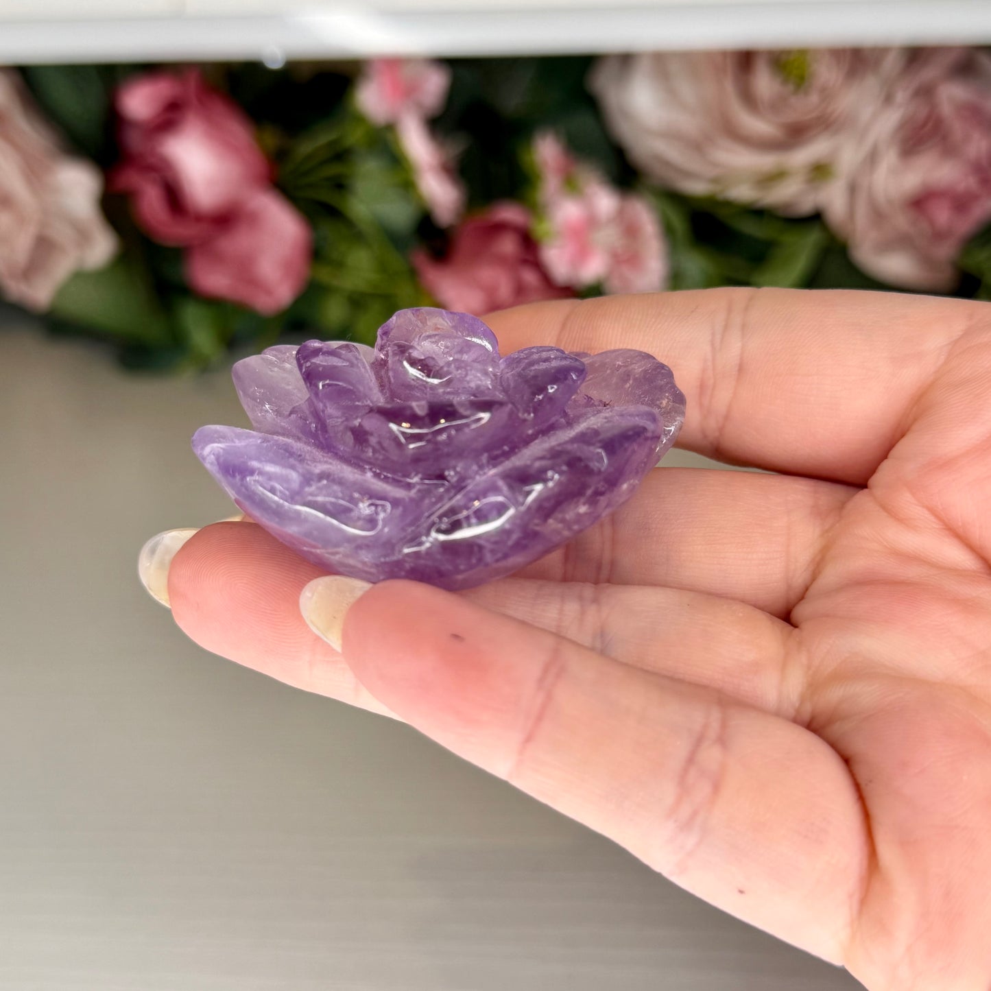 Amethyst Rose Carvings