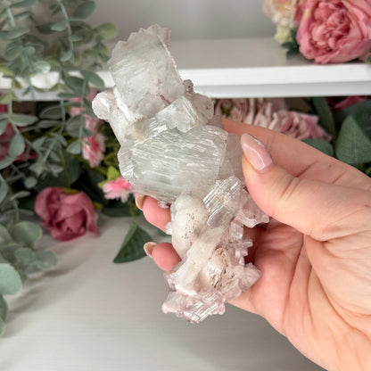Pink Apophyllie with Stilbite