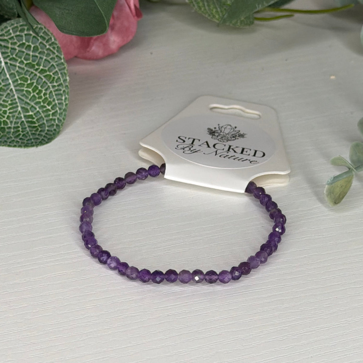 Amethyst Faceted Bracelet (4mm)