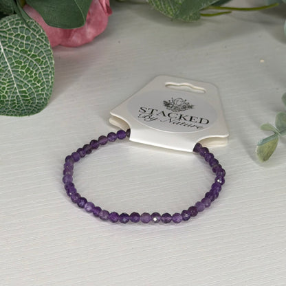 Amethyst Faceted Bracelet (4mm)