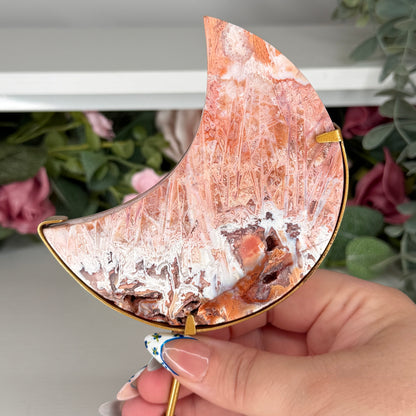 Pink Stick Agate Moon C