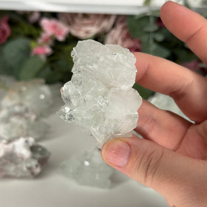 Green Apophyllite With Pink Chalcedony