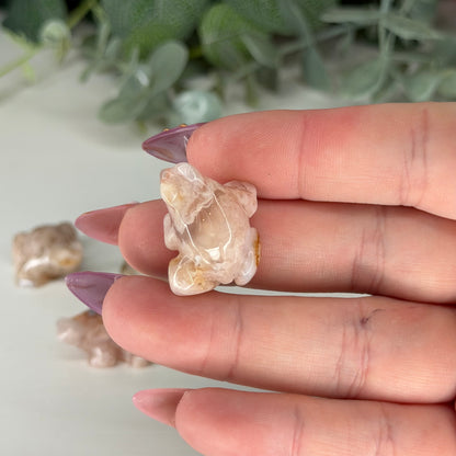 Mini Flower Agate Frog