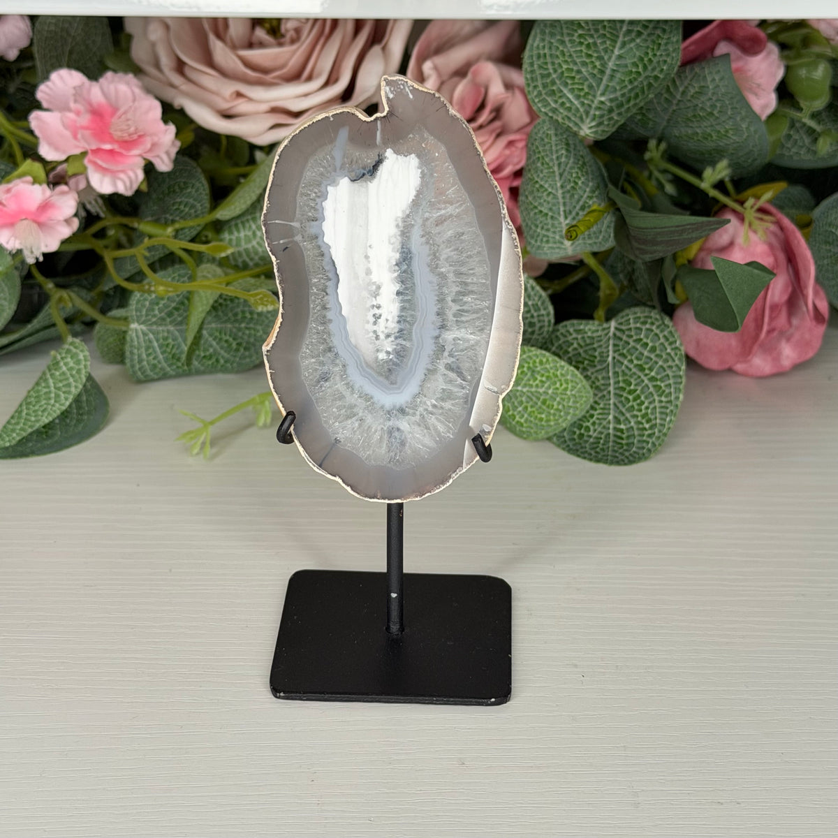 Agate Slice on Stand E