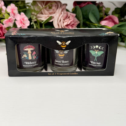 Dark Forest Candle Set – Set of 3 (Wild Berry, Sweet Honey & White Sage)