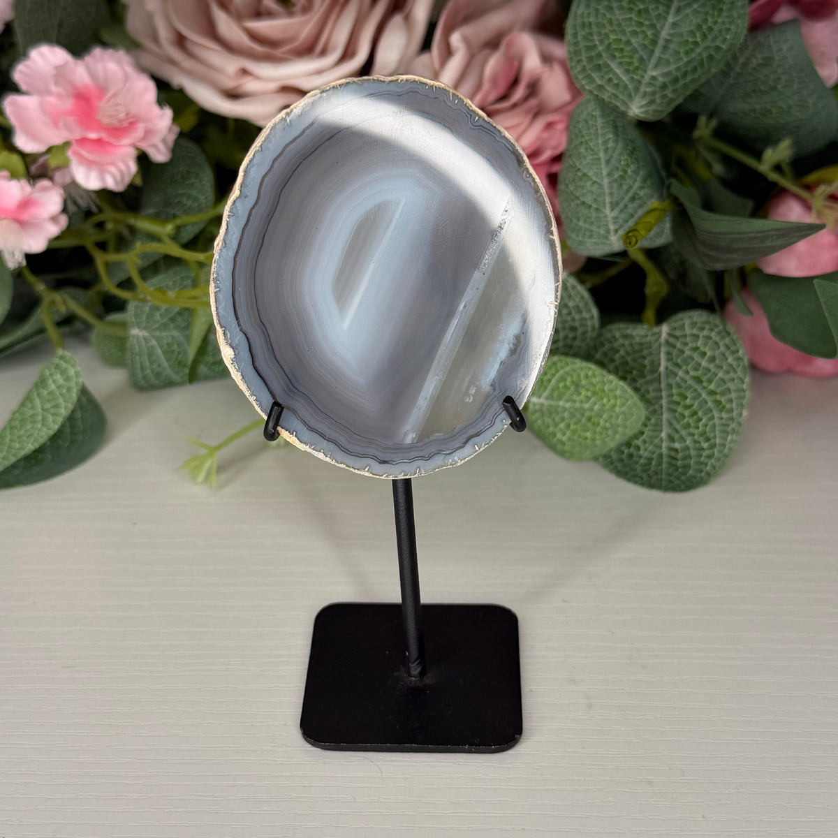 Agate Slice on Stand C