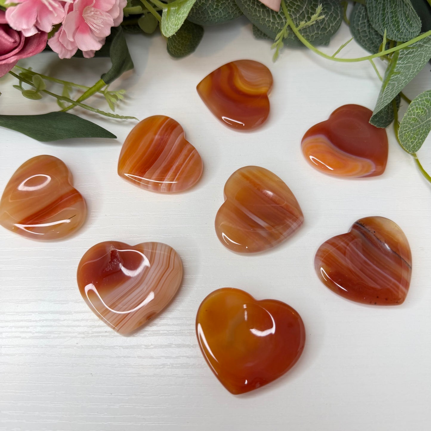 Carnelian Heart Shaped Worry Stone (Intuitively Chosen)