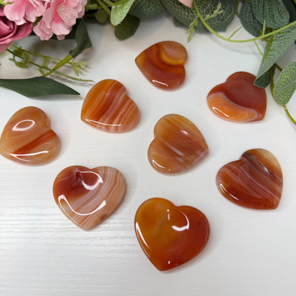 Carnelian Heart Shaped Worry Stone (Intuitively Chosen)