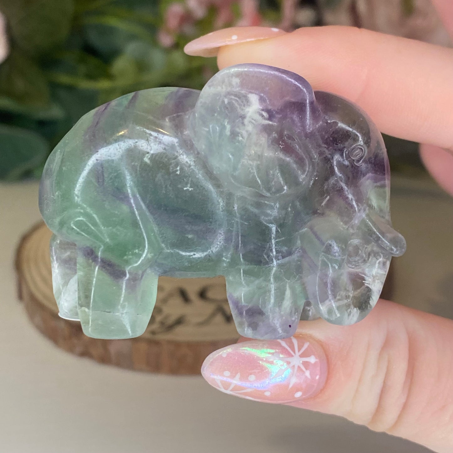 Fluorite Elephant Carvings
