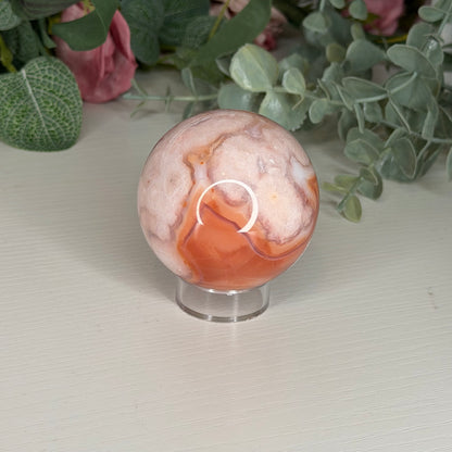 Carnelian Flower Agate Sphere F