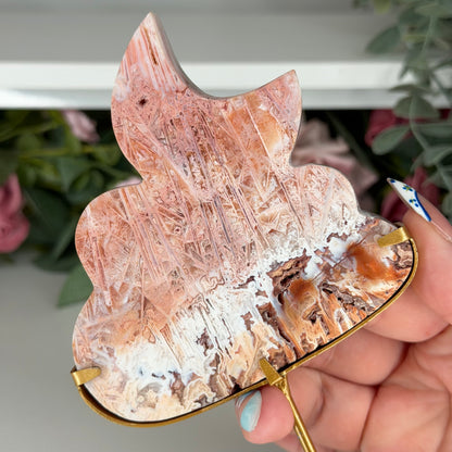 Pink Stick Agate Cloud With Moon A