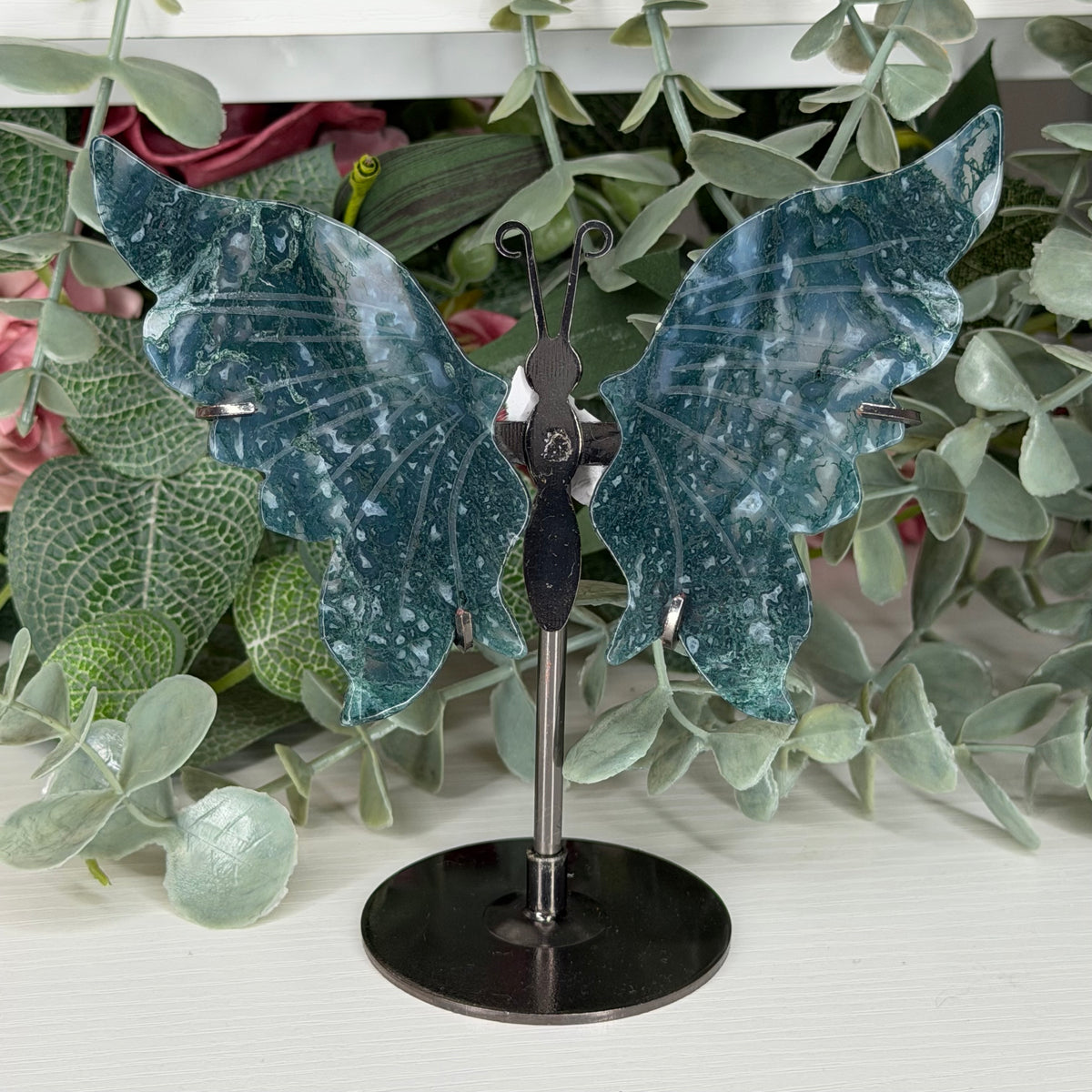 Moss Agate Butterfly Wings