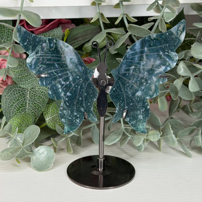 Moss Agate Butterfly Wings