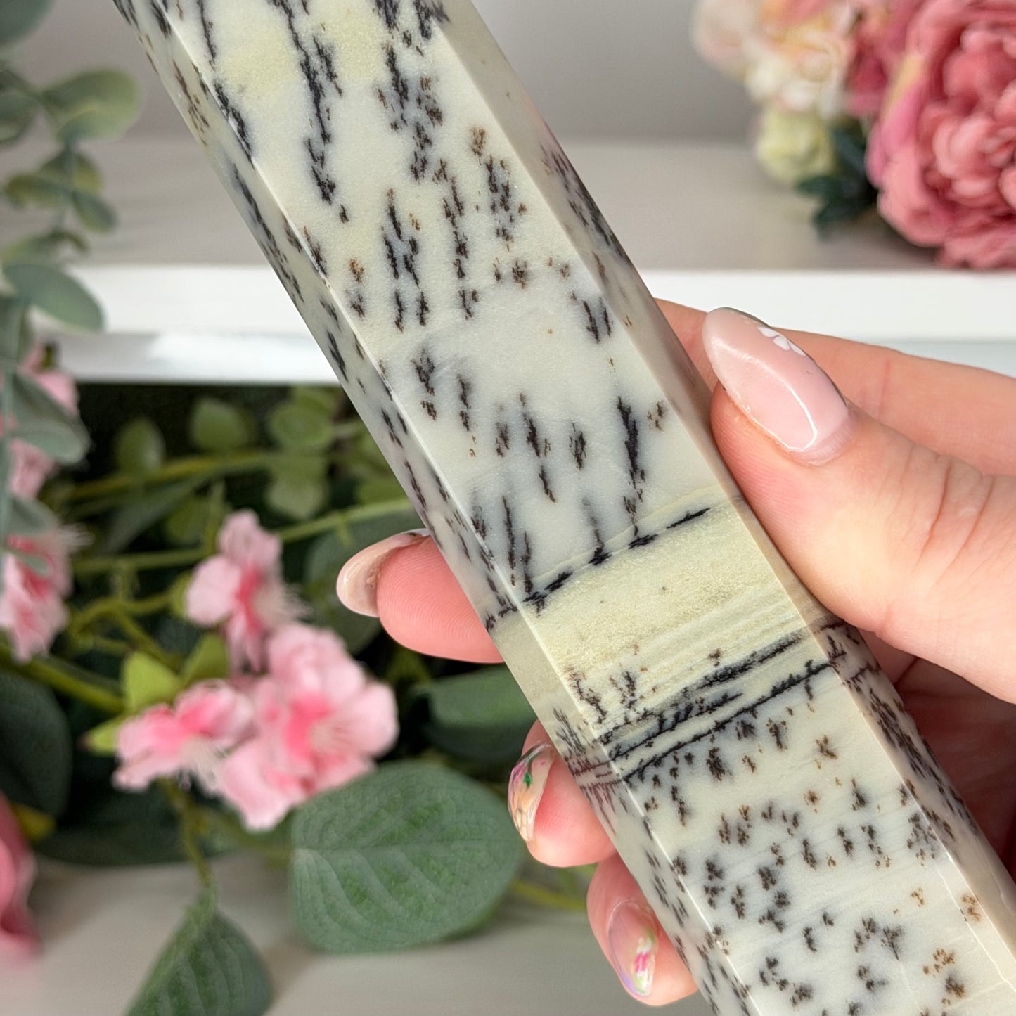 Green Dendritic Picture Jasper Statement Towers