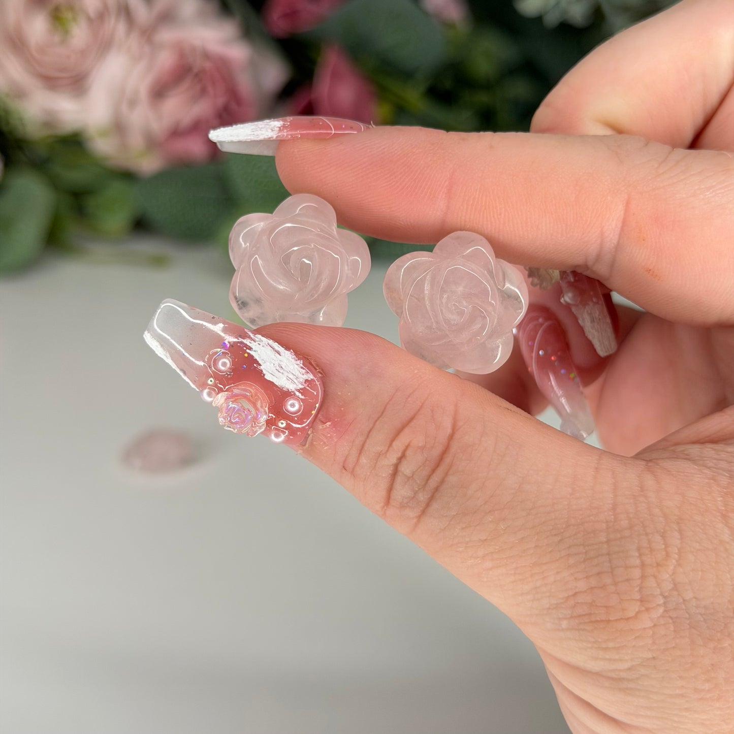 Rose Quartz Mini Rose
