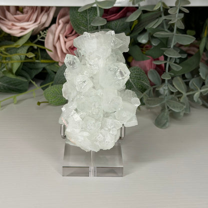 Green Apophyllite With Pink Chalcedony B