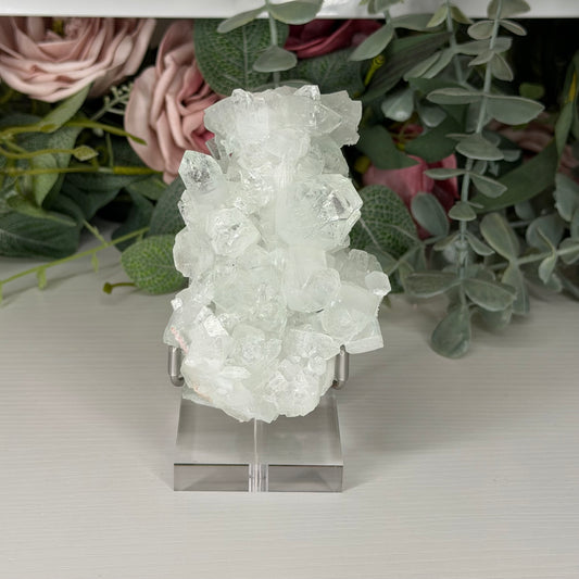 Green Apophyllite With Pink Chalcedony B