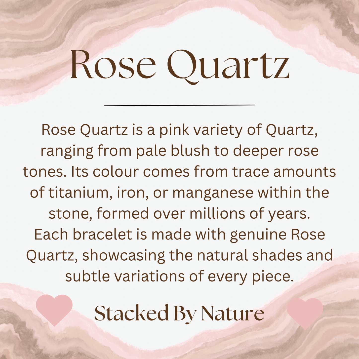 Rose Quartz Bracelet with Heart Charm (6mm)