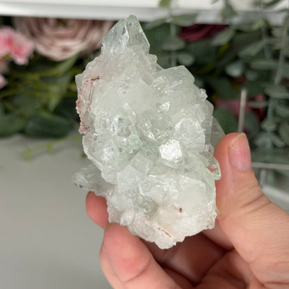Green Apophyllite With Pink Chalcedony Q